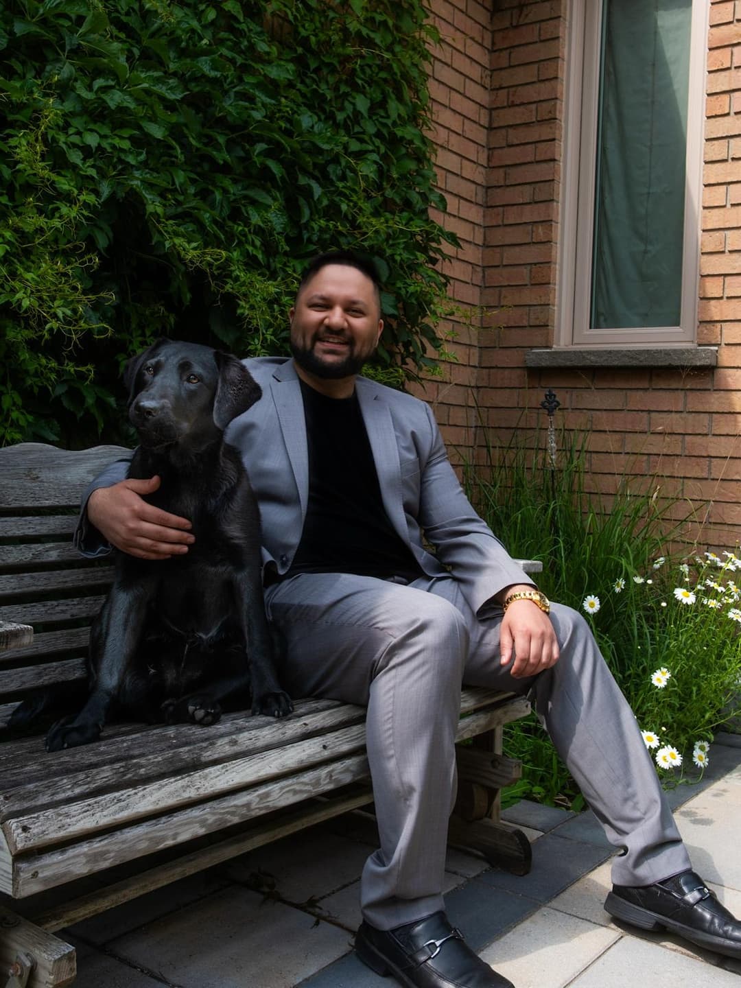 Hassan Nouman with his dog